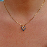 VINTAGE MARQUISE SAPPHIRE 9CT GOLD PENDANT NECKLACE