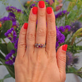 Ellibelle Jewellery Vintage Multi Gem 9ct Gold Cluster Ring