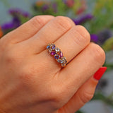 Ellibelle Jewellery Vintage Multi Gem 9ct Gold Cluster Ring