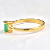 Ellibelle Jewellery Vintage Natural Emerald & Diamond 18ct Gold Ring