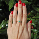 Ellibelle Jewellery Vintage Natural Emerald & Diamond 18ct Gold Ring