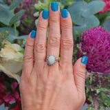Ellibelle Jewellery Vintage Opal & Diamond Platinum Cluster Ring
