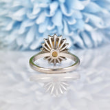 Ellibelle Jewellery Vintage Opal & Diamond White Gold Oval Cluster Ring