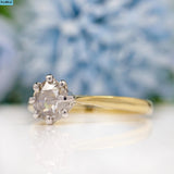 18ct Gold Rose Cut Diamond Solitaire Ring