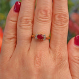 Ellibelle Jewellery Vintage Ruby & Diamond 18ct Gold Bow Ring