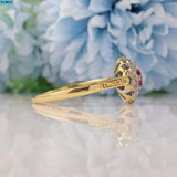 VINTAGE RUBY & DIAMOND 18CT GOLD CLUSTER RING