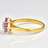 Ellibelle Jewellery Vintage Ruby & Diamond 18ct Gold Cluster Ring
