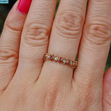 Ellibelle Jewellery VINTAGE RUBY & DIAMOND 9CT GOLD CHEVRON BAND RING