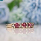 Vintage Ruby & Diamond 9ct Gold Eternity Band Ring Info