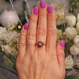 Ellibelle Jewellery VINTAGE RUBY & DIAMOND CLUSTER RING
