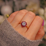 Ellibelle Jewellery VINTAGE RUBY & DIAMOND CLUSTER RING