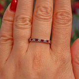 Ellibelle Jewellery VINTAGE RUBY & DIAMOND PLATINUM HALF-ETERNITY RING