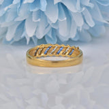Ellibelle Jewellery VINTAGE SAPPHIRE 9CT GOLD SPIRAL TWIST HALF ETERNITY RING