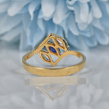 Ellibelle Jewellery VINTAGE SAPPHIRE & CUBIC ZIRCONIA 9CT GOLD RING