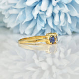 Ellibelle Jewellery VINTAGE SAPPHIRE & DIAMOND 14CT GOLD RING