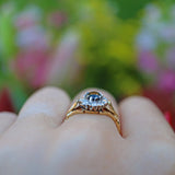 Ellibelle Jewellery VINTAGE SAPPHIRE & DIAMOND 18CT GOLD CLUSTER RING