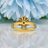 Ellibelle Jewellery VINTAGE SAPPHIRE & DIAMOND 18CT GOLD DAISY CLUSTER RING