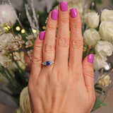 Ellibelle Jewellery VINTAGE SAPPHIRE & DIAMOND 18CT GOLD RING