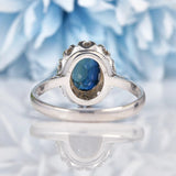 Ellibelle Jewellery Vintage Sapphire & Diamond 18ct White Gold Cluster Ring