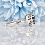 Ellibelle Jewellery Vintage Sapphire & Diamond 18ct White Gold Cluster Ring