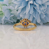 Ellibelle Jewellery VINTAGE SAPPHIRE & DIAMOND 9CT GOLD CLUSTER RING