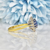 Ellibelle Jewellery VINTAGE SAPPHIRE & DIAMOND CLUSTER RING