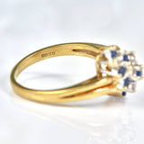 Ellibelle Jewellery Vintage Sapphire & Diamond Crossover Cluster Ring
