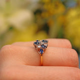 Ellibelle Jewellery Vintage Sapphire & Diamond Gold Dress Ring