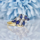 Ellibelle Jewellery Vintage Sapphire & Diamond Gold Dress Ring
