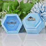 Ellibelle Jewellery VINTAGE SAPPHIRE & DIAMOND TRIPLE CLUSTER RING