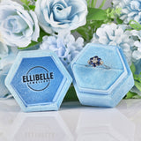 Ellibelle Jewellery Vintage Sapphire & Diamond White Gold Daisy Ring