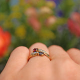 Ellibelle Jewellery Vintage Sapphire, Ruby & Diamond Gold Snake Ring