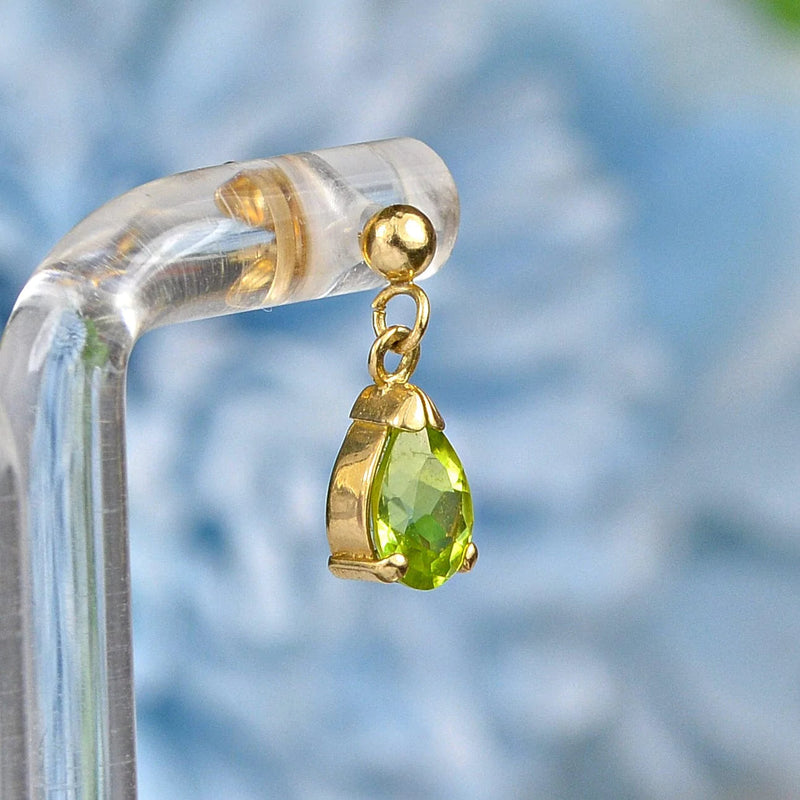 Ellibelle Jewellery VINTAGE TEAR-DROP PERIDOT GOLD PENDANT EARRINGS