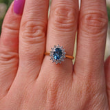 Ellibelle Jewellery VINTAGE TOPAZ & DIAMOND GOLD CLUSTER RING