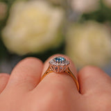 Ellibelle Jewellery VINTAGE TOPAZ & DIAMOND GOLD CLUSTER RING