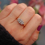 Ellibelle Jewellery Vintage Vari-Cut Diamond 18ct Gold Cluster Ring