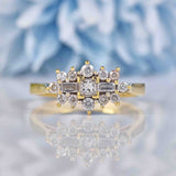 Ellibelle Jewellery Vintage Vari-Cut Diamond 18ct Gold Cluster Ring