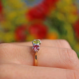 Ellibelle Jewellery Yellow Diamond & Pink Diamond Gold Three Stone Engagement Ring (1.30ct)