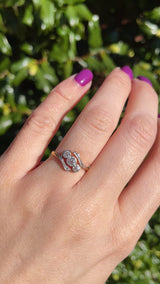 Edwardian Diamond 18ct Gold & Platinum Three Stone Ring