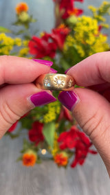 Antique Edwardian Old Cut Diamond 18ct Gold Gypsy Ring