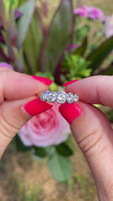 Art Deco Style Diamond 18ct Gold Five Stone Bezel Ring (1.30ct)